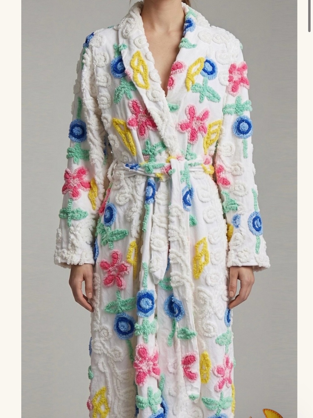 Rare Vintage Canyon Group Chenille Robe Wedding Cake XL